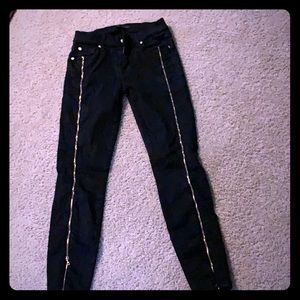 7 for all mankind black jeans with zippered legs